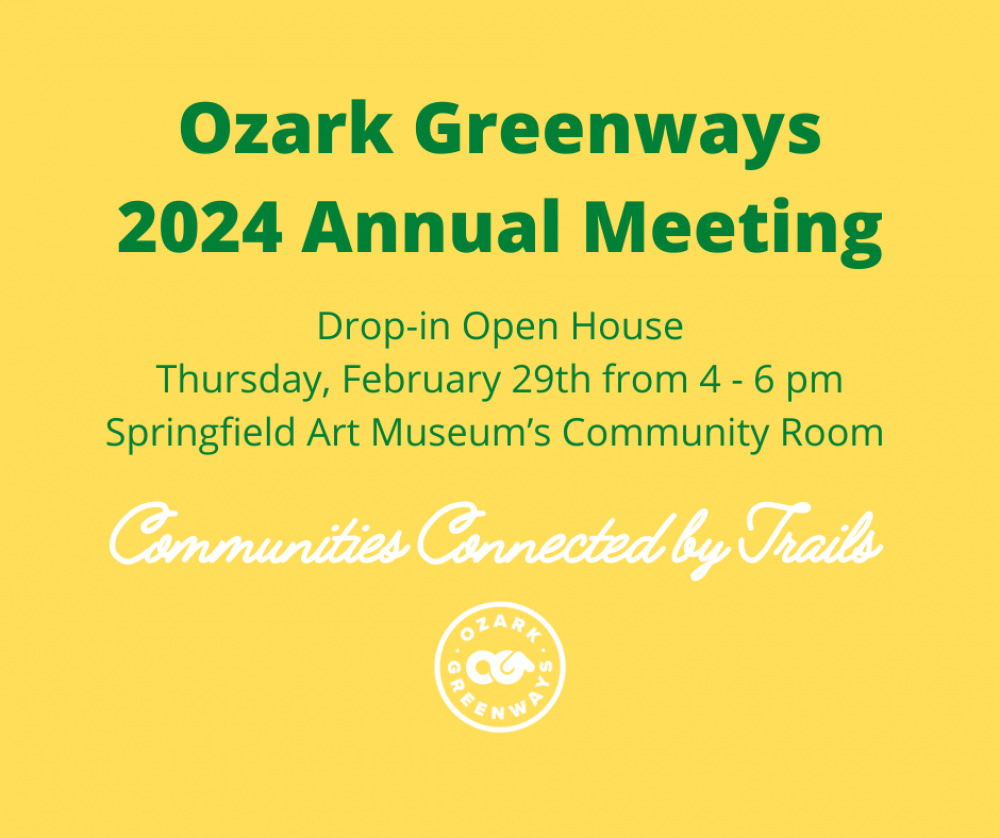 Image for Ozark Greenways 2024 Annual Meeting with description and time and place